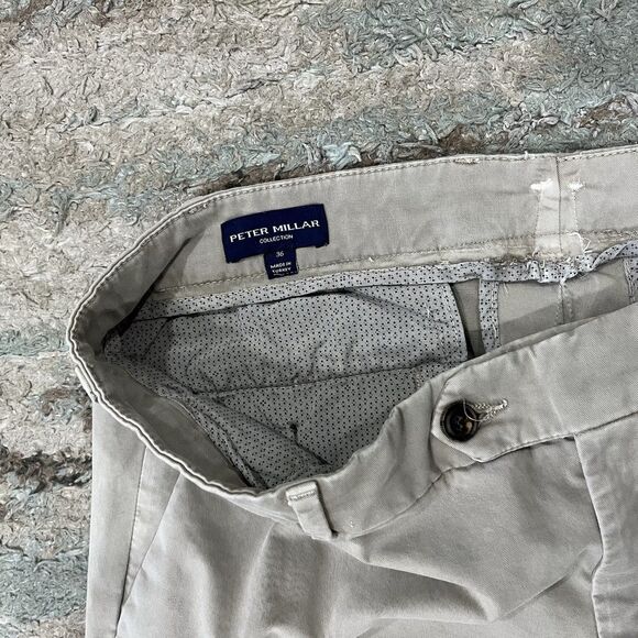 Peter Millar Collection 5-Pocket Chino Pants Men 36 x 22 Gray Khaki Stretch READ - Picture 3 of 7